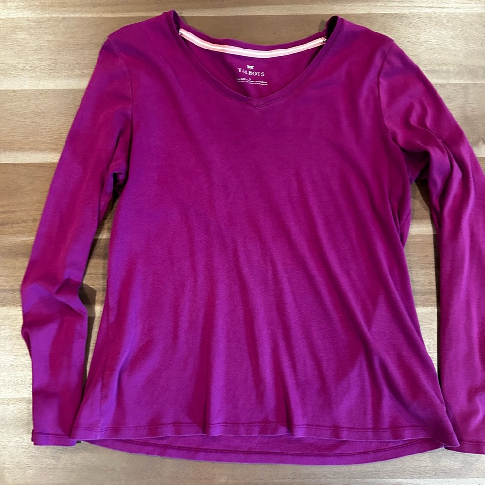 Talbots Vivid Magenta Long Sleeve Top